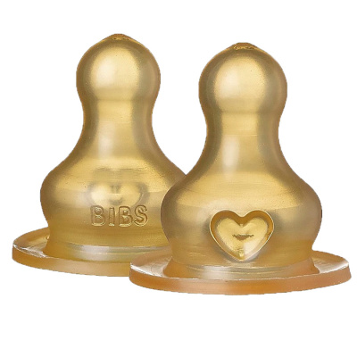 Соски для бутылочки латексные медленный поток 2 штуки Bibs 5000030 1